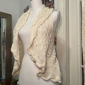 White crocheted cardigan
